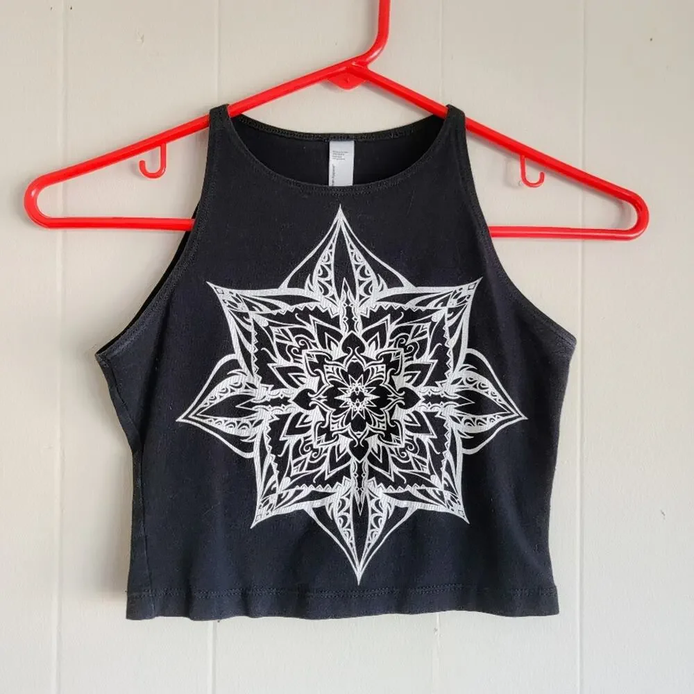 American Apparel Black and White Graphic Tank Top - Picture 1 of 3
